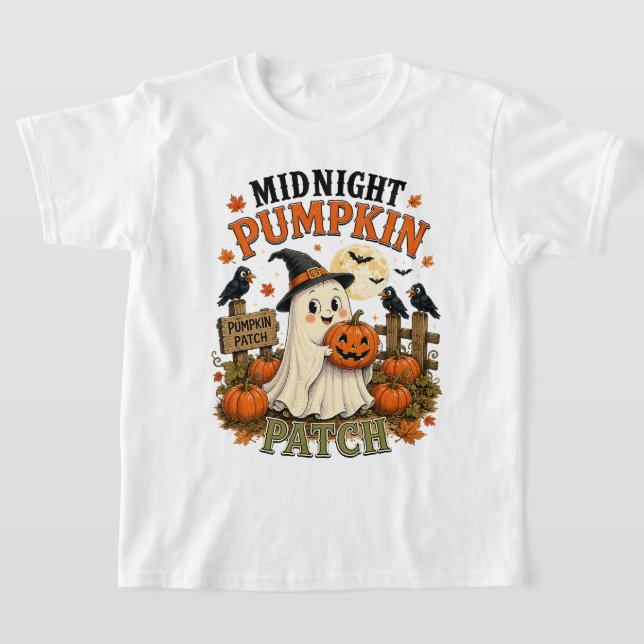 Camiseta Manhã de Abóbora Fantasma Halloween (Postura )