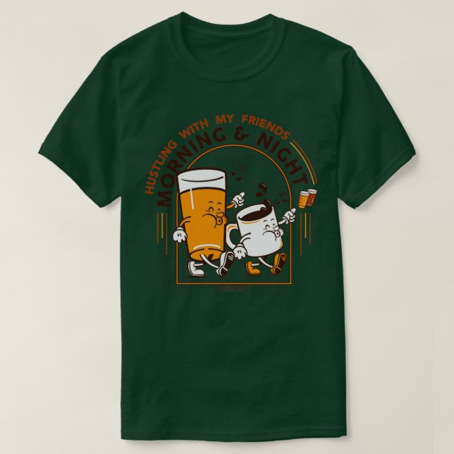 Camiseta Manhã e Noite de Hustling (Frente do Design)