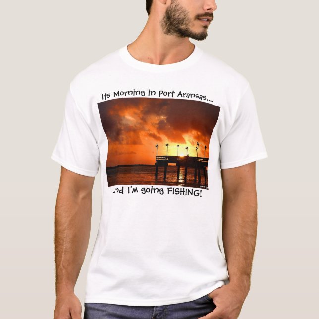 Camiseta Manhã no porto Aransas (Frente)