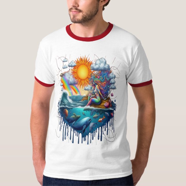 Camiseta Manhã Sereia Subconsciente Sol Beijada (Frente)