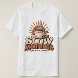 Camiseta Manhãs Lentas Café Bom Amante de Café Vintage