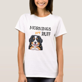 Camiseta Manhãs São Divertidas Amante de Cães Cachorrinho F
