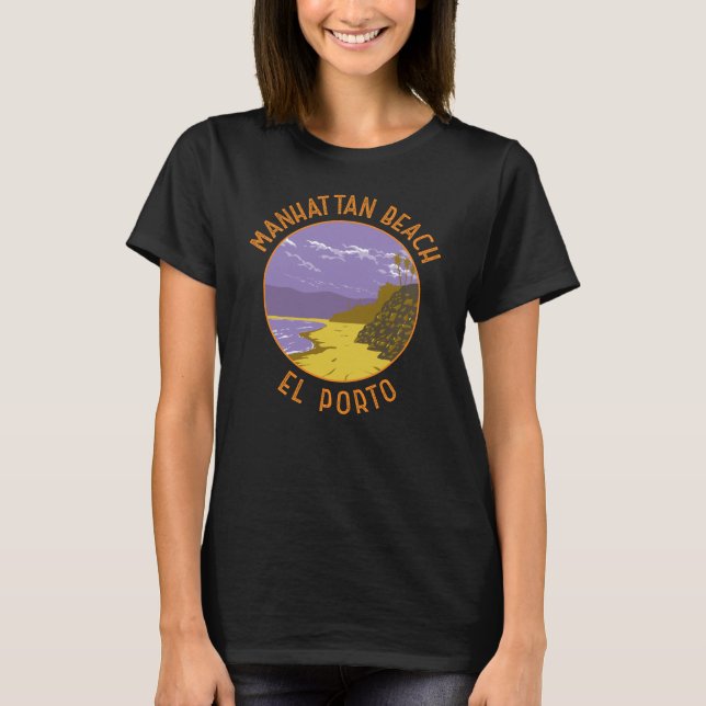 Camiseta Manhattan Beach California Viagem Art Vintage (Frente)