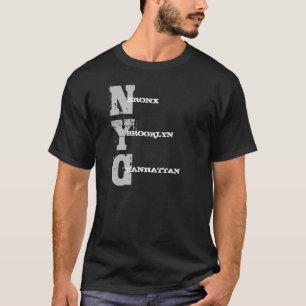 Camiseta Manhattan Bronx Brooklyn Nyc Text Modelo