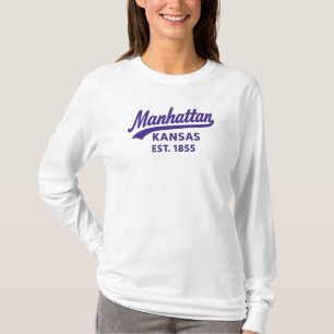 Camiseta Manhattan Kansas Est 1855 Cidade da Faculdade de