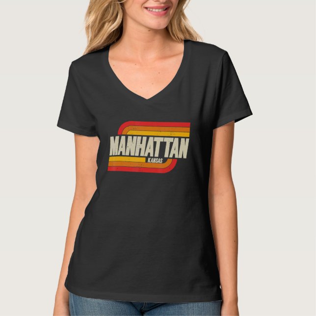 Camiseta Manhattan Kansas Ks City Vintage (Frente)