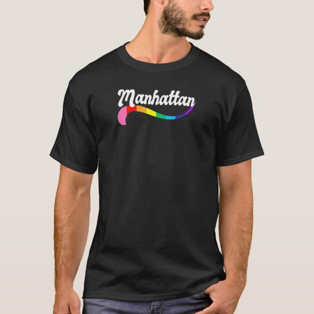 Camiseta Manhattan New York Ny Gay Lesbian Love Lgbtq Big A (Frente)