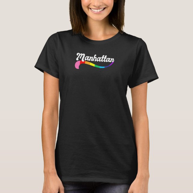Camiseta Manhattan New York Ny Gay Lesbian Love Lgbtq Big A (Frente)