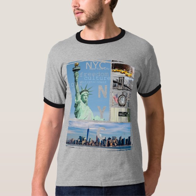 Camiseta Manhattan Nova Iorque Nyc Liberty Statue Ny (Frente)