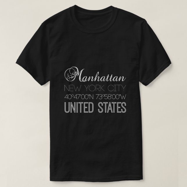 Camiseta Manhattan, Nova Iorque simpático (Frente do Design)
