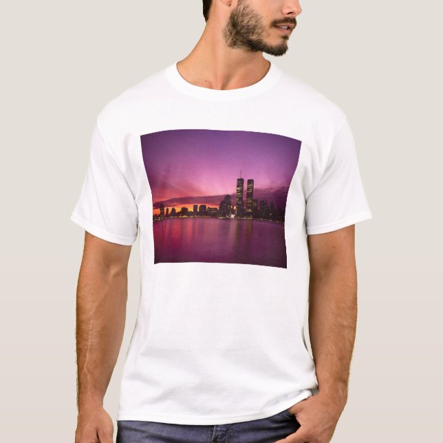 Camiseta Manhattan Skyline e Hudson River, Nova Iorque, (Frente)