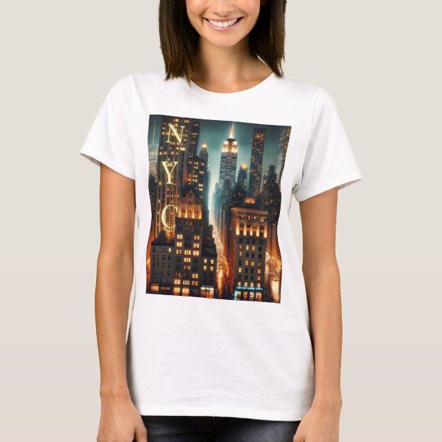 Camiseta Manhattan Vibes T-Shirt - Árvore de Nova Iorque Ne (Frente)