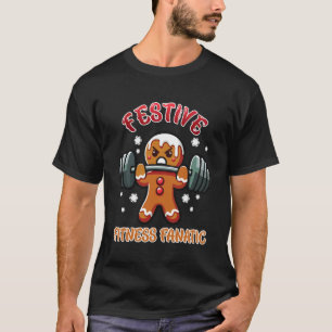 Camiseta Maniaco da Aptidão Física Festiva de Natal Engraça