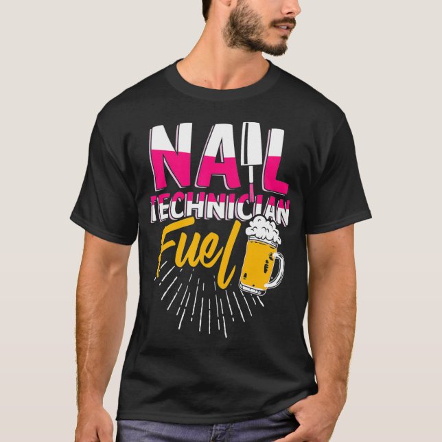 Camiseta Manicurista do artista técnico de cervejas de unha (Frente)