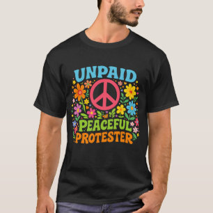 Camiseta Manifestante Pacífico Não Remunerado Retro Ativism