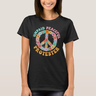 Camiseta Manifestante Pacífico Não Remunerado Sinal de Paz 