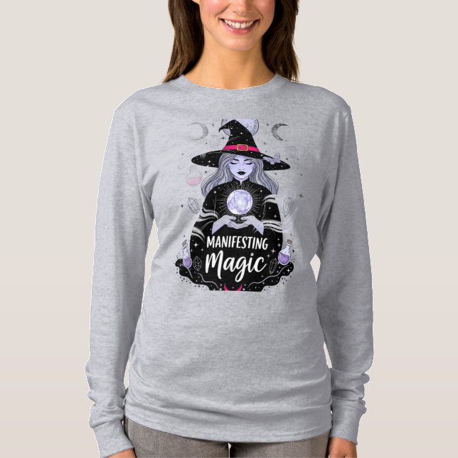 Camiseta Manifesting Magic Witch Halloween T-Shirt (Frente)