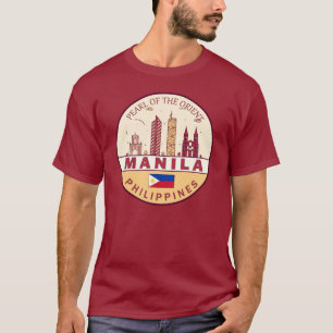 Camiseta Manila Filipinas City Skyline Emblem