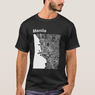 Camiseta Manila Filipinas - Clássico Mapa Gráfico