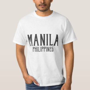 Camiseta Manila Filipinas Vintage Text Black com preto P