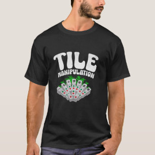Camiseta Manipulação de Peças Jogo de Peças Mahjong Jogador