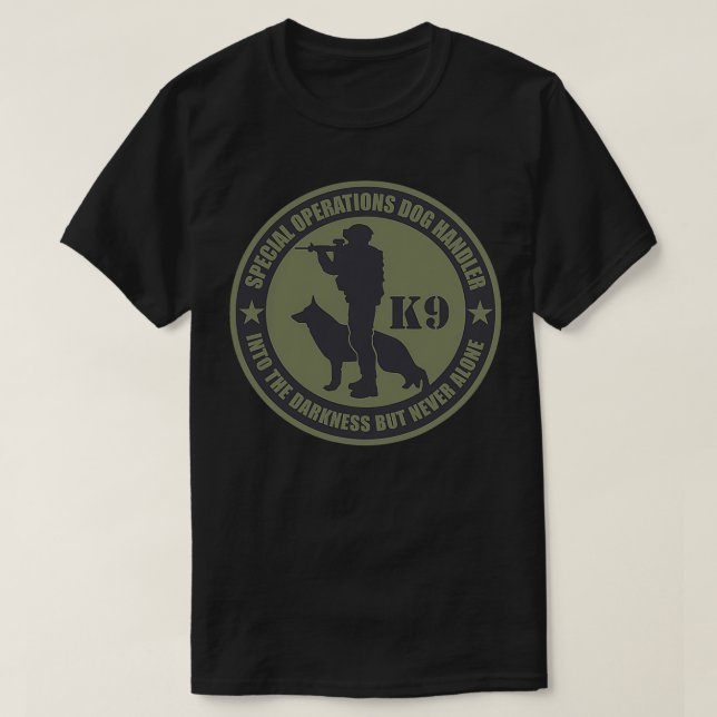Camiseta Manipulador de Cachorros de Operações Especiais K9 (Frente do Design)