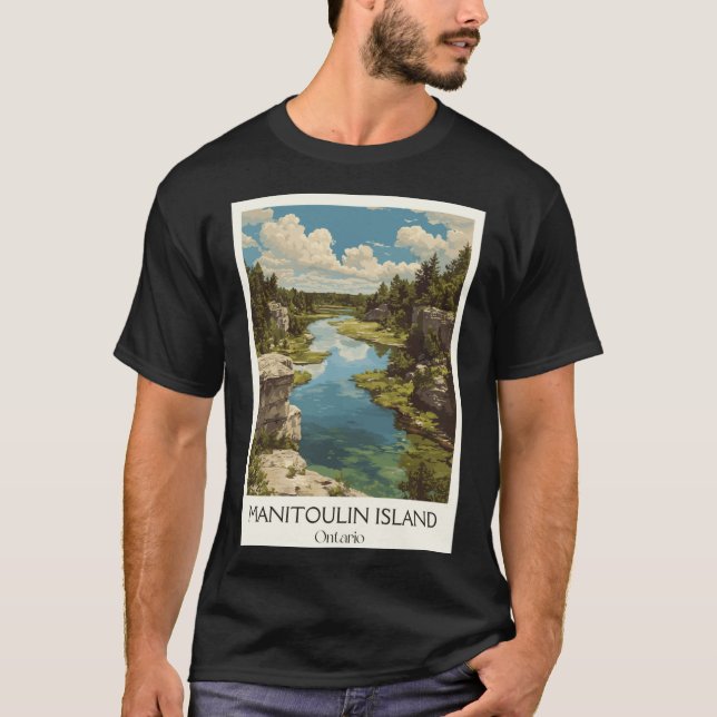 Camiseta Manitoulin Island Ontario Freshwater Island Scener (Frente)