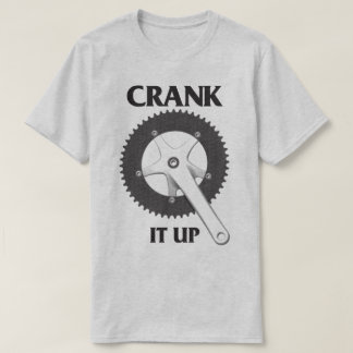 Camiseta Manivela do humor da bicicleta ele acima do