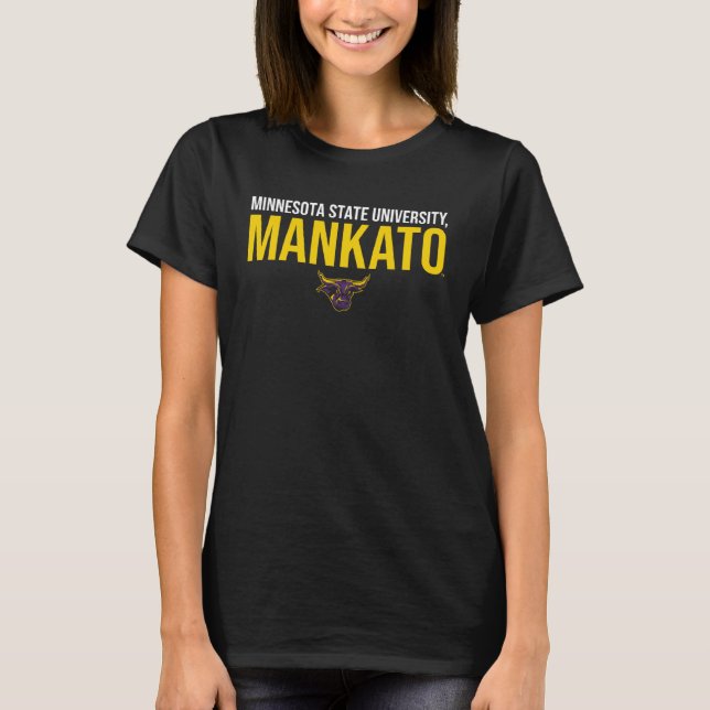 Camiseta Mankato Mavericks do Estado de Minnesota Empilhado (Frente)