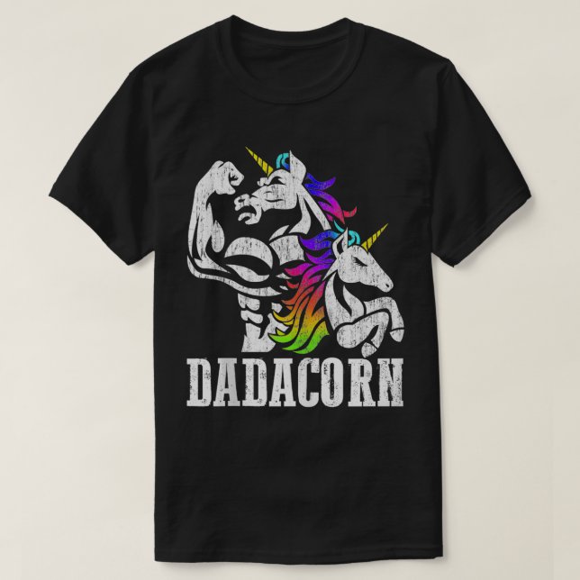 Camiseta Manly Unicorn Muscle Pai e Dia de os pais (Frente do Design)