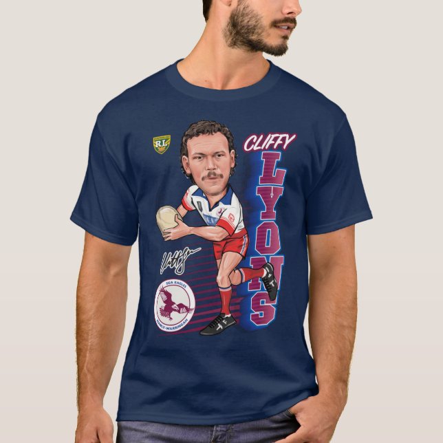 Camiseta Manly Warringah Sea Eagles Cliff Lyons Cliffy Char (Frente)