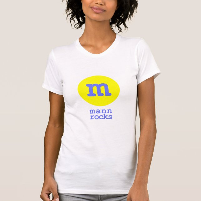 Camiseta Mann balança (branco/amarelo/azul) (Frente)