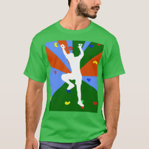 Camiseta Mann escalando ou pedalando na parede de subida