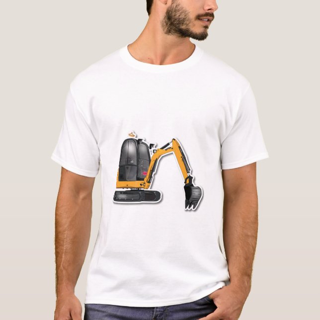 Camiseta Männer Basic T-Shirt mit witzigem Bagger-Motiv (Frente)