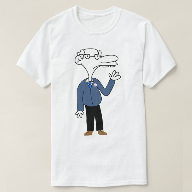 Camiseta Manny Heffley As Bernie Sanders Manny Heffley As B (Frente do Design)