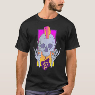 Camiseta Mano Cornuta Skull Punk Heavy Metal