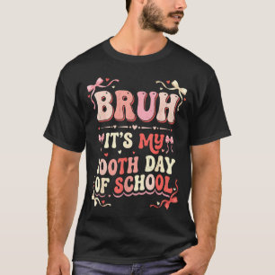 Camiseta Mano É Meu 100º Dia De Aula Laço Coquette Meninos