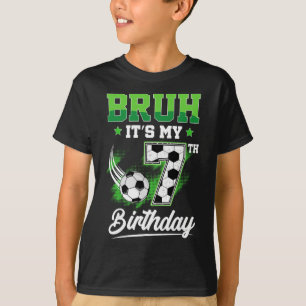 Camiseta Mano É Meu 7º Aniversário Menino Fã de Esportes 7 