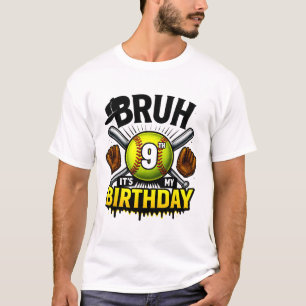 Camiseta Mano É Meu 9º Aniversário Meninos Softll 9 Anos de