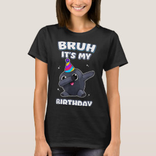 Camiseta Mano é meu aniversário fazendo dab engraçado humor