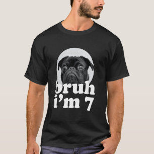 Camiseta Mano Eu Sou um Cachorro Pug de 7 Anos de Idade Ani