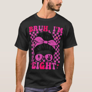 Camiseta Mano oito 8 8º aniversário meninas descolado 8 ano