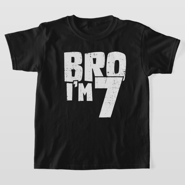 Camiseta Mano, tenho 7 anos para Menino ou Menina (Postura )