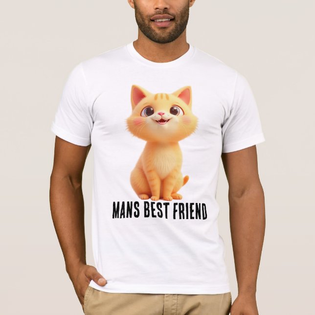 Camiseta Mans Best Friend, the cat Mens t-shirt (Frente)