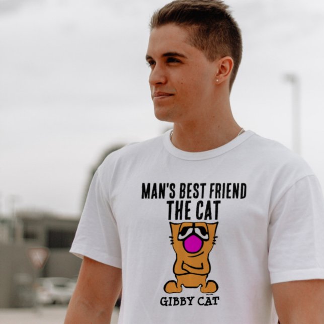 CAMISETA MANS MELHOR AMIGO DO GATO, GIBBY CAT T SHIRTS (Criador carregado)