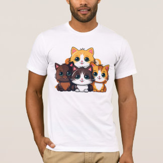 Camiseta man's t-shirt with cat imprinted