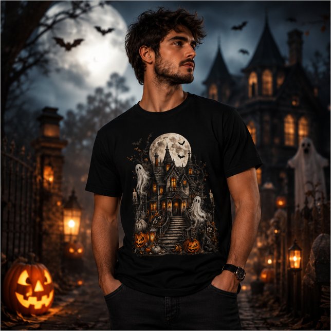 Camiseta Mansão assombrada de Halloween (Criador carregado)