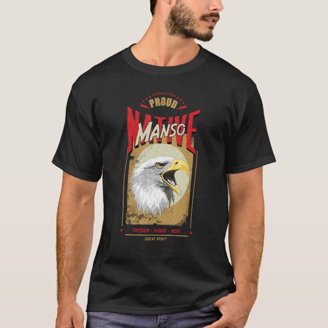 Camiseta Manso Nativo Americano Eagle Spirit Honra de Vinta (Frente)