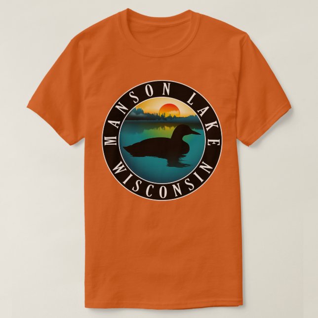 Camiseta Manson Lake Wisconsin Loon (Frente do Design)