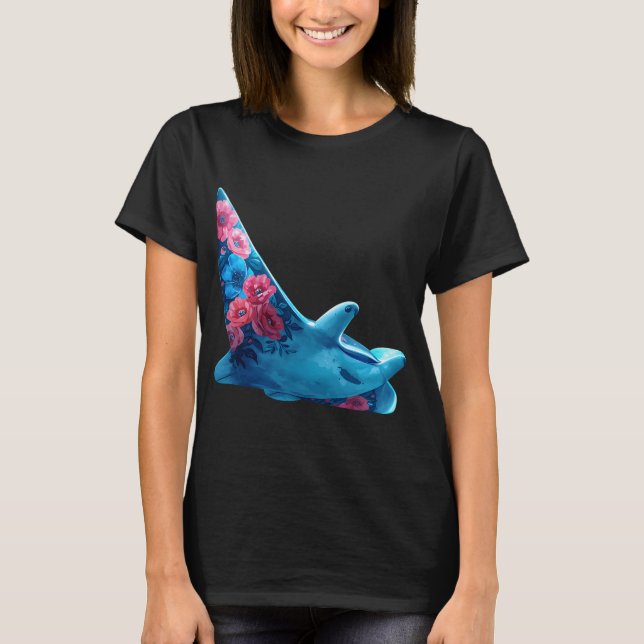 Camiseta manta floral oceânica (Frente)